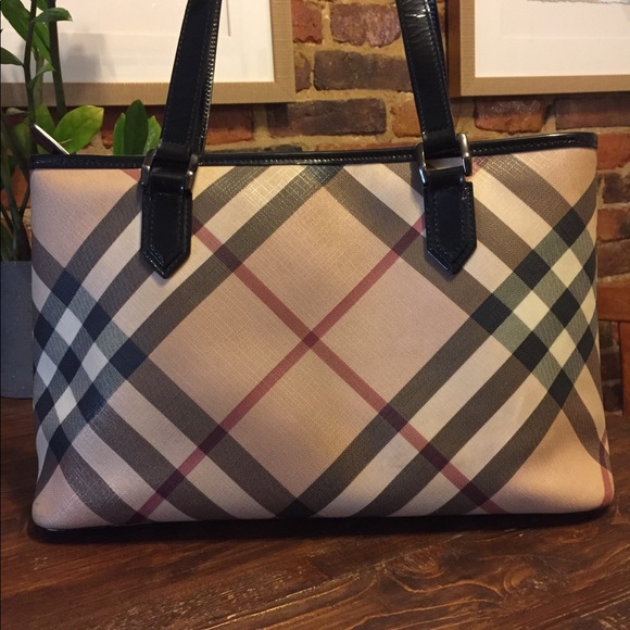 Burberry Beige and Black Check Shoulder Bag - Picture 1 of 7